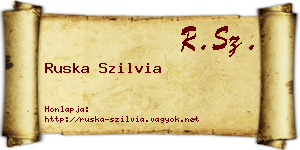 Ruska Szilvia névjegykártya