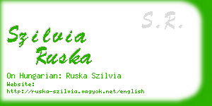 szilvia ruska business card